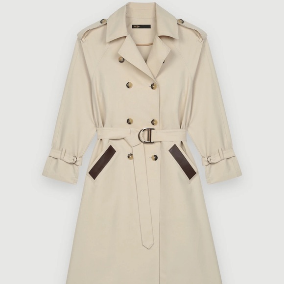 Maje Trench coat with smocking at the back MSRP $565 - Picture 1 of 13